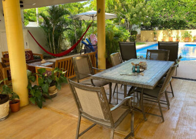 Outdoor dining table at zandoyo bed & breakfast
